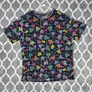 Fresh Prince Graphic T Shirt Men XL Black Neon 90s All Over Print‎